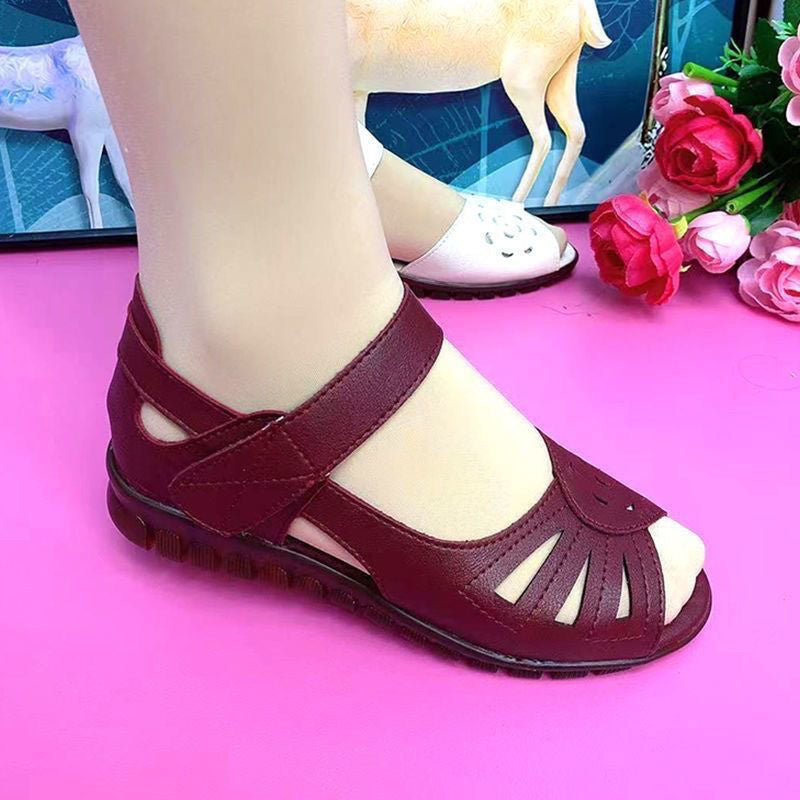 sandalias de cuero suave de verano