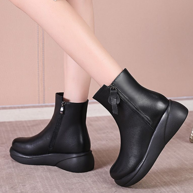 [100% cuero auténtico]Botas cortas mujer